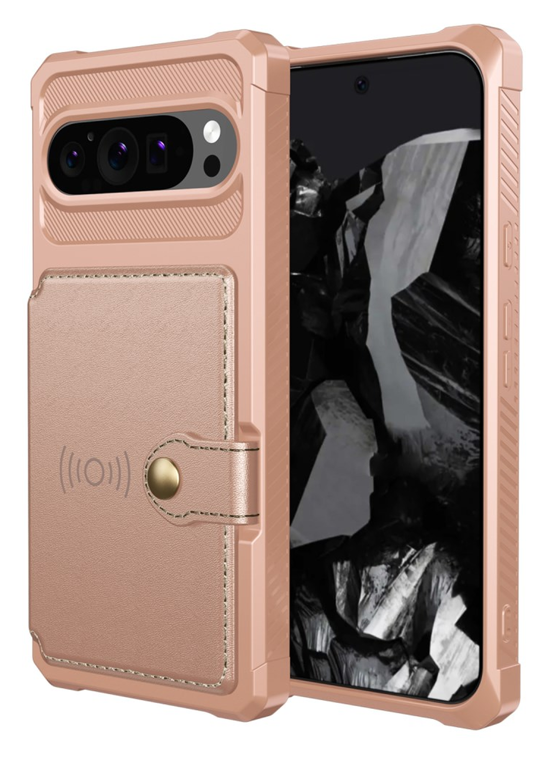 Google Pixel 10 / 10 Pro Hoesje 3-in-1 Pasjes Portemonnee Back Cover Roze afbeelding 3