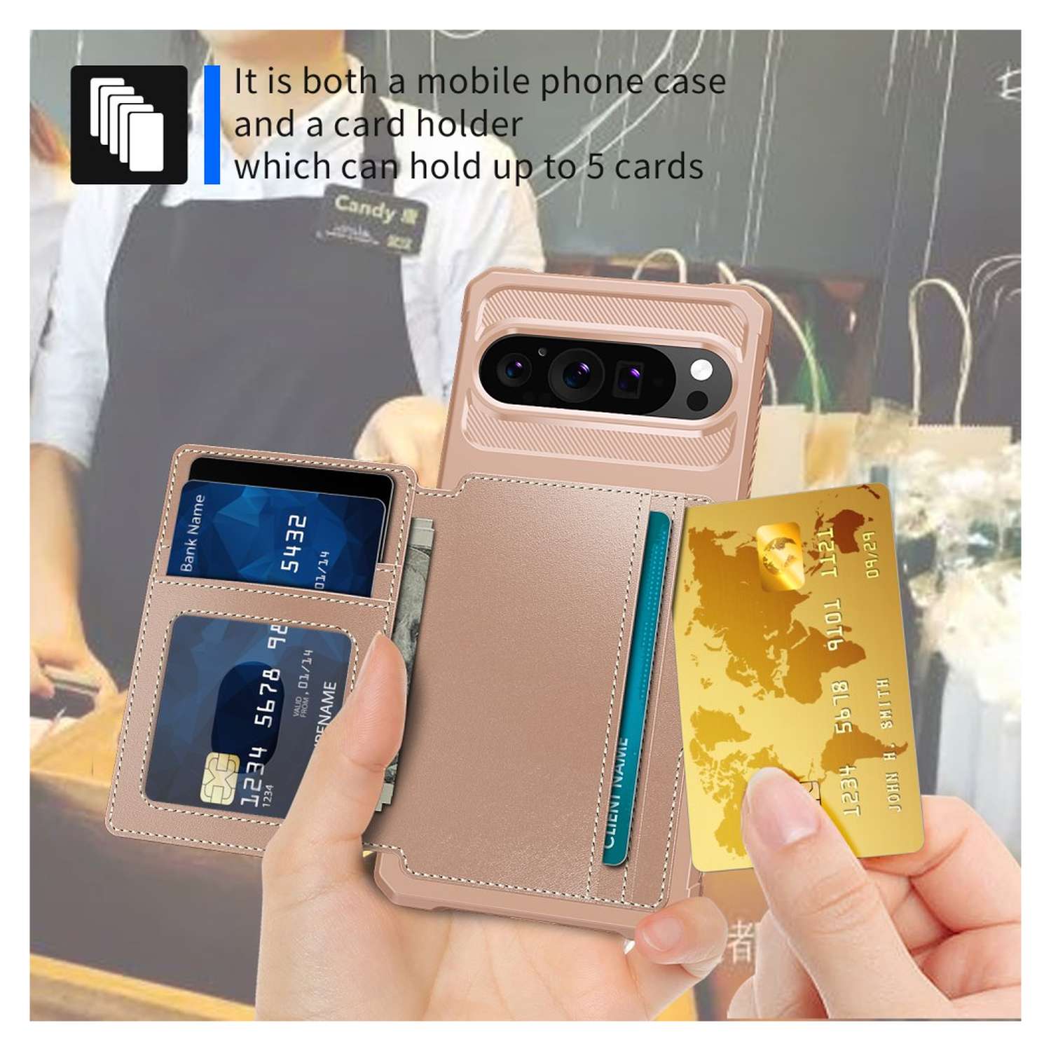 Google Pixel 10 / 10 Pro Hoesje 3-in-1 Pasjes Portemonnee Back Cover Roze afbeelding 5