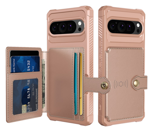 Google Pixel 10 / 10 Pro Hoesje 3-in-1 Pasjes Portemonnee Back Cover Roze afbeelding 1