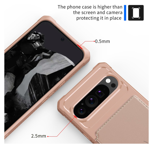 Google Pixel 10 / 10 Pro Hoesje 3-in-1 Pasjes Portemonnee Back Cover Roze afbeelding 6