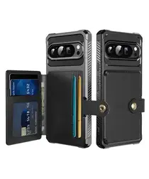 Google Pixel 10 Pro XL Hoesje 3-in-1 Pasjes Portemonnee Back Cover Zwart afbeelding