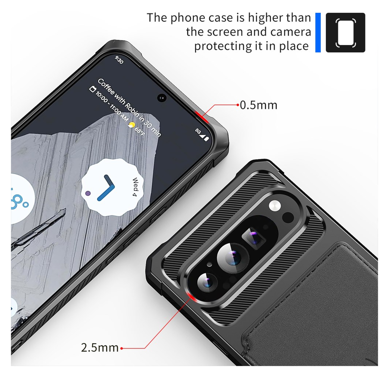Google Pixel 10 Pro XL Hoesje 3-in-1 Pasjes Portemonnee Back Cover Zwart afbeelding 6