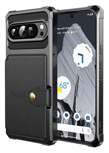 Google Pixel 10 Pro XL Hoesje 3-in-1 Pasjes Portemonnee Back Cover Zwart afbeelding 3
