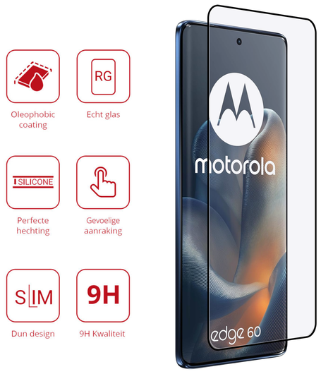 Rosso Motorola Edge 60 9H Tempered Glass Screen Protector afbeelding 2