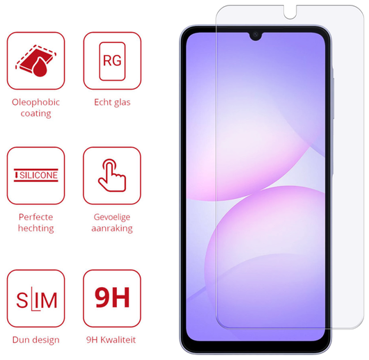 Rosso Samsung Galaxy A07 9H Tempered Glass Screen Protector afbeelding 2