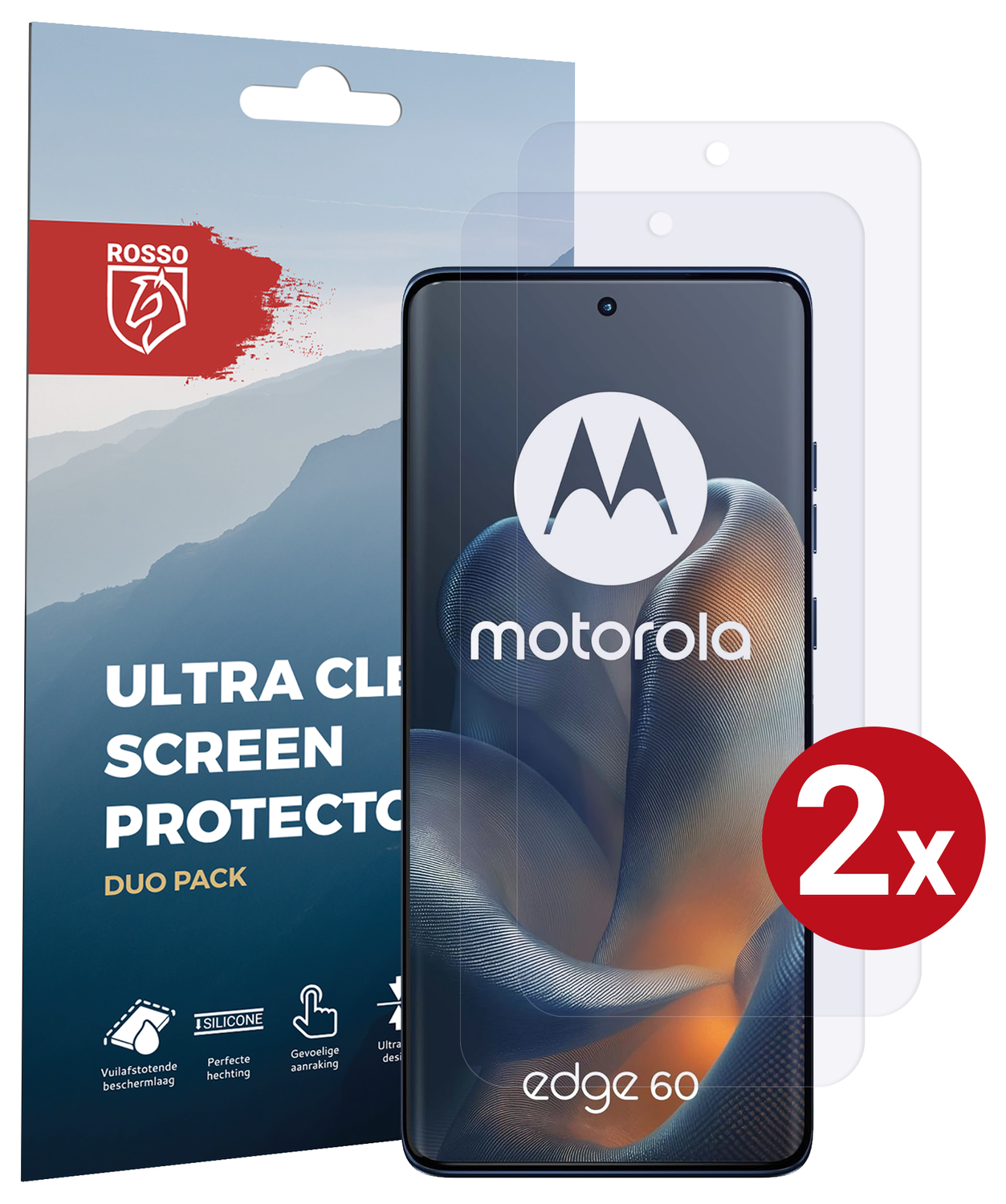 Rosso Motorola Edge 60 Screen Protector Case Friendly Folie Duo Pack afbeelding 1