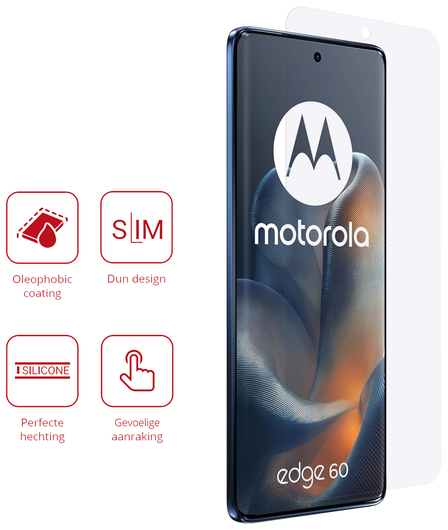 Rosso Motorola Edge 60 Screen Protector Case Friendly Folie Duo Pack afbeelding 2