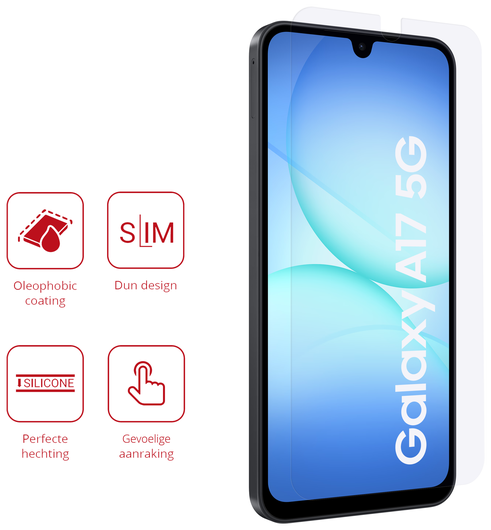 Rosso Samsung Galaxy A17 Screen Protector Case Friendly Folie Duo Pack afbeelding 2