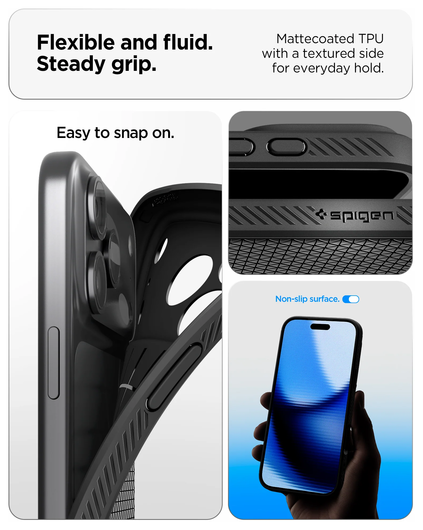 Spigen Liquid Air Apple iPhone 17 Pro Hoesje Back Cover Matte Zwart afbeelding 4