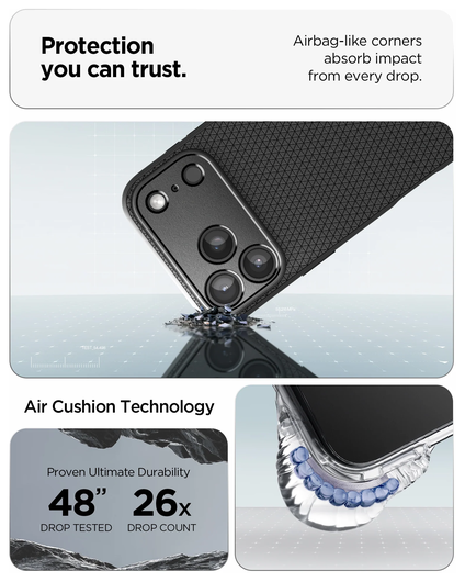 Spigen Liquid Air Apple iPhone 17 Pro Hoesje Back Cover Matte Zwart afbeelding 3