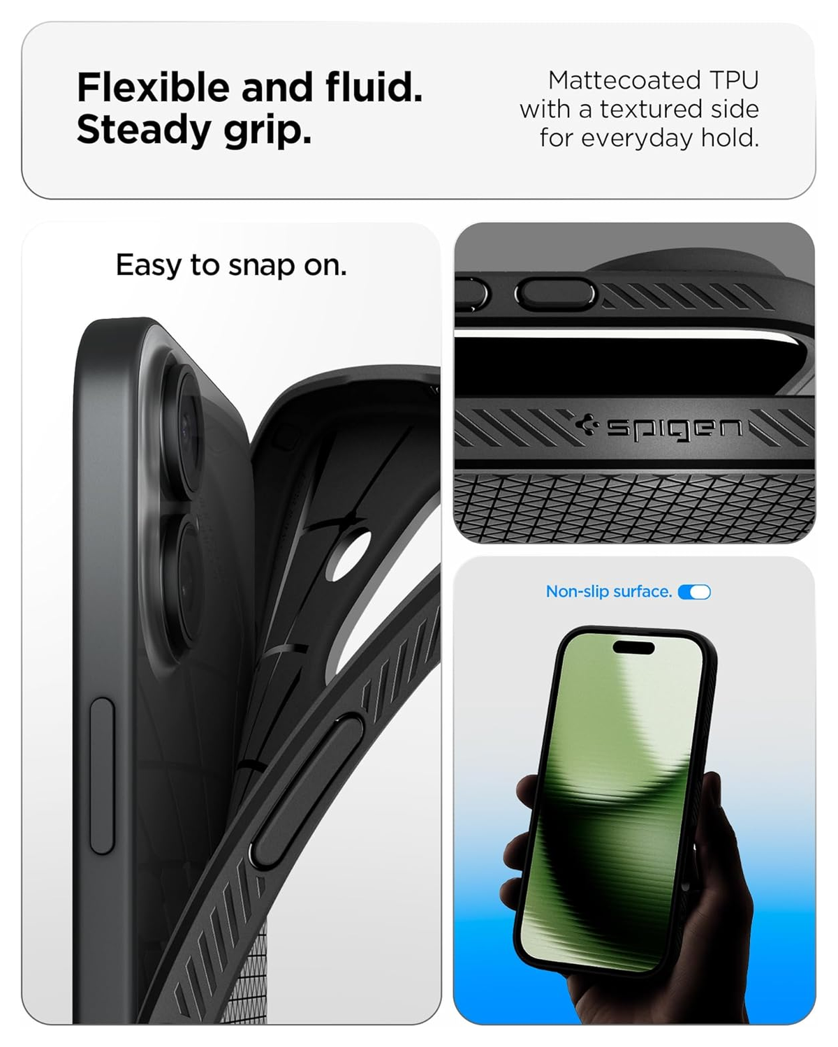 Spigen Liquid Air Apple iPhone 17 Hoesje Back Cover Matte Zwart afbeelding 5