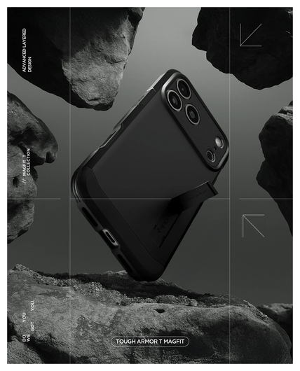 Spigen Tough Armor T Apple iPhone 17 Pro Hoesje MagSafe Back Cover Zwart afbeelding 2
