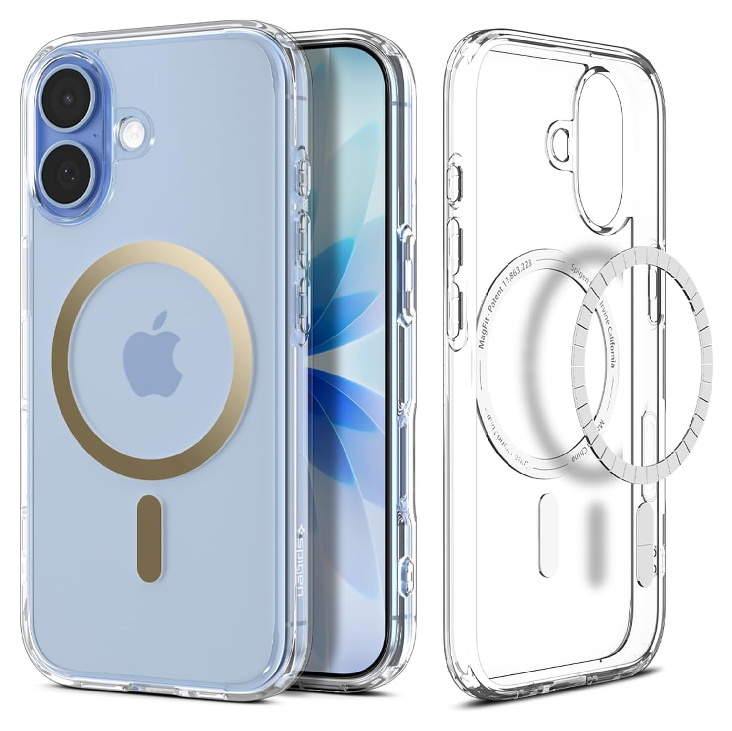 Spigen Ultra Hybrid MagFit Apple iPhone 17 Hoesje MagSafe Transparant Goud afbeelding 1