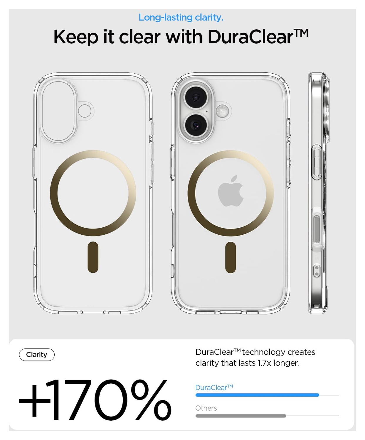 Spigen Ultra Hybrid MagFit Apple iPhone 17 Hoesje MagSafe Transparant Goud afbeelding 3