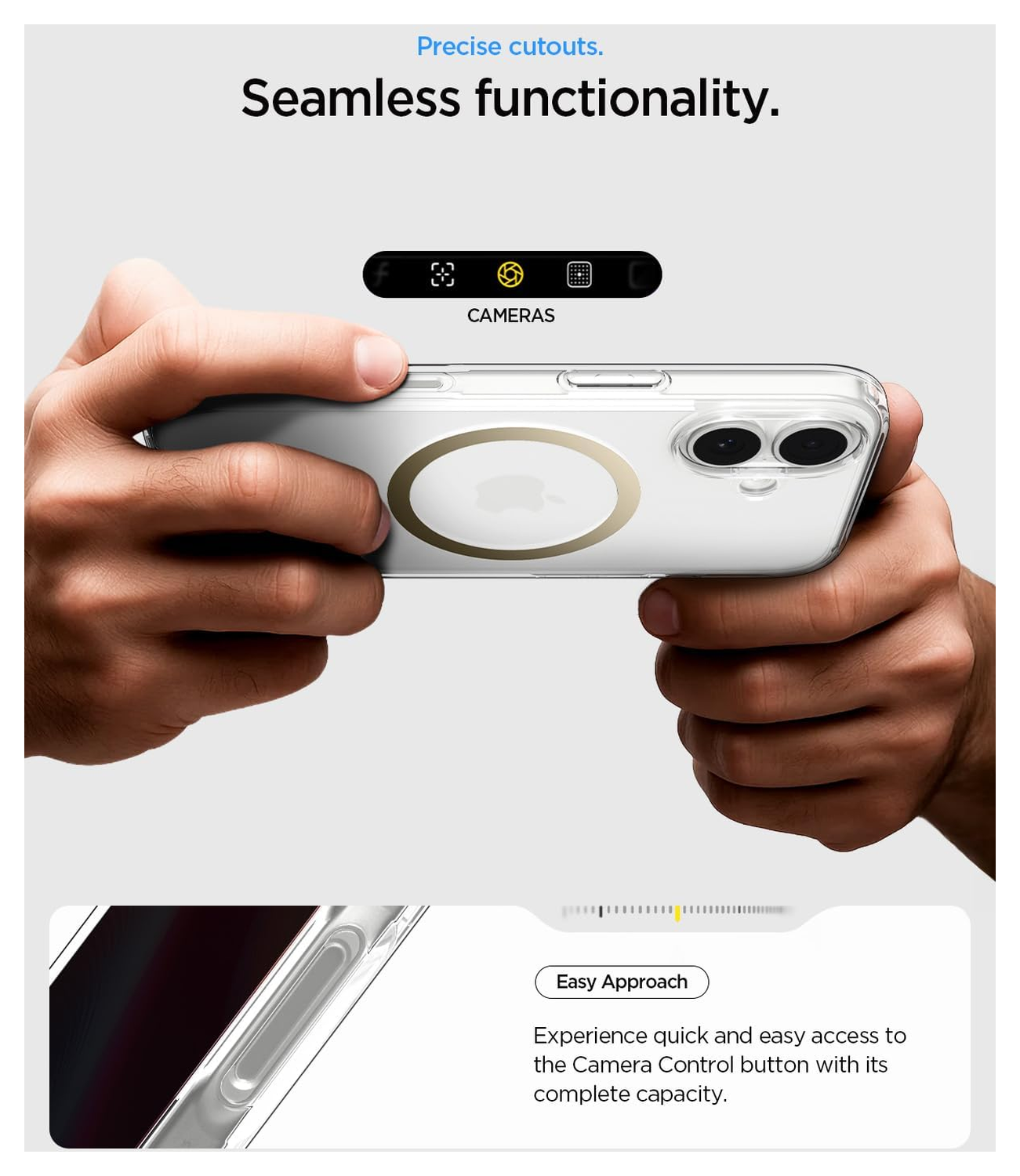 Spigen Ultra Hybrid MagFit Apple iPhone 17 Hoesje MagSafe Transparant Goud afbeelding 6