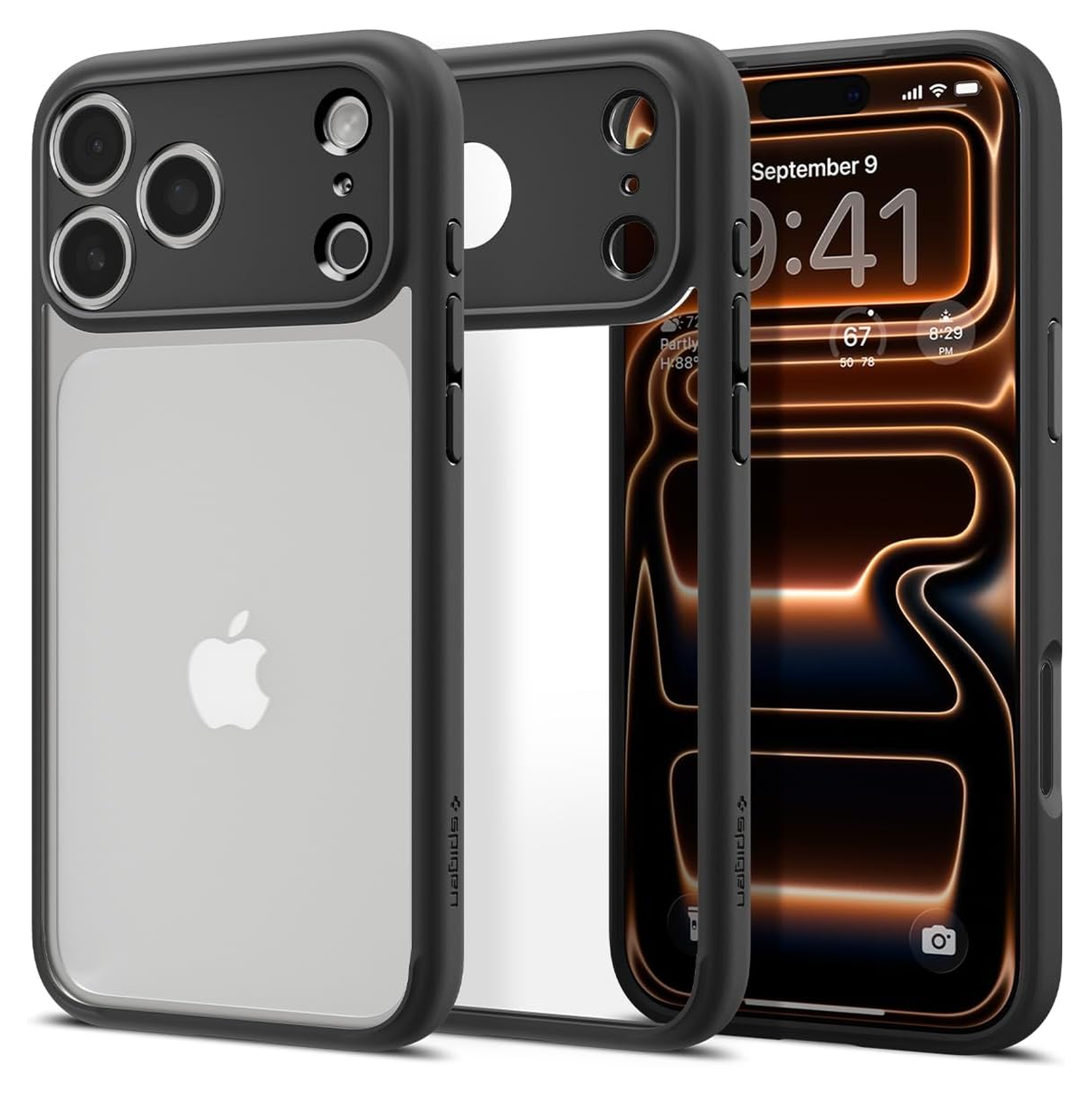 Spigen Ultra Hybrid Apple iPhone 17 Pro Hoesje Back Cover Matte Zwart afbeelding 1
