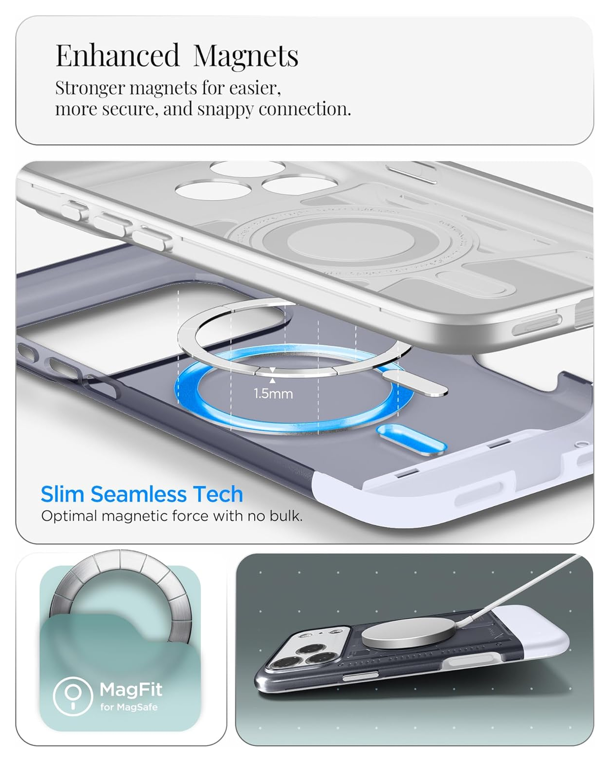 Spigen Classic C1 MagFit iPhone 17 Pro Hoesje MagSafe Grijs afbeelding 3