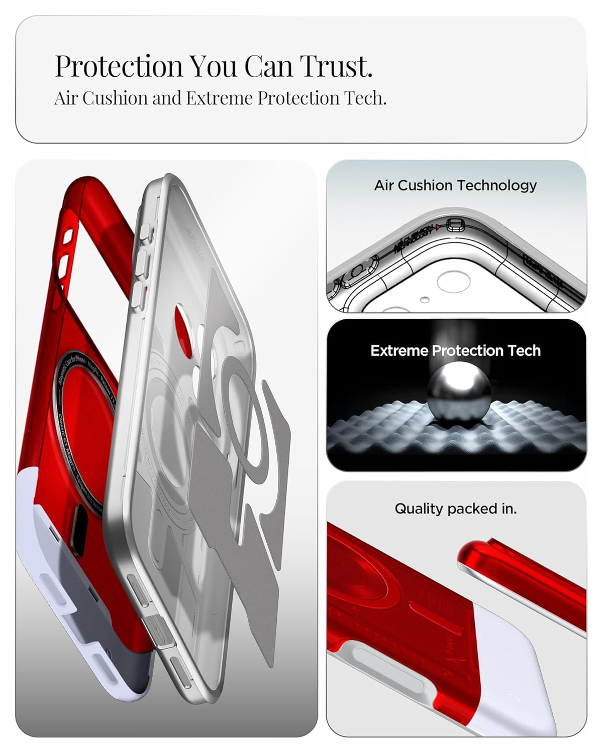 Spigen Classic C1 MagFit iPhone 17 Pro Hoesje MagSafe Rood afbeelding 3