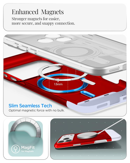 Spigen Classic C1 MagFit iPhone 17 Pro Hoesje MagSafe Rood afbeelding 4