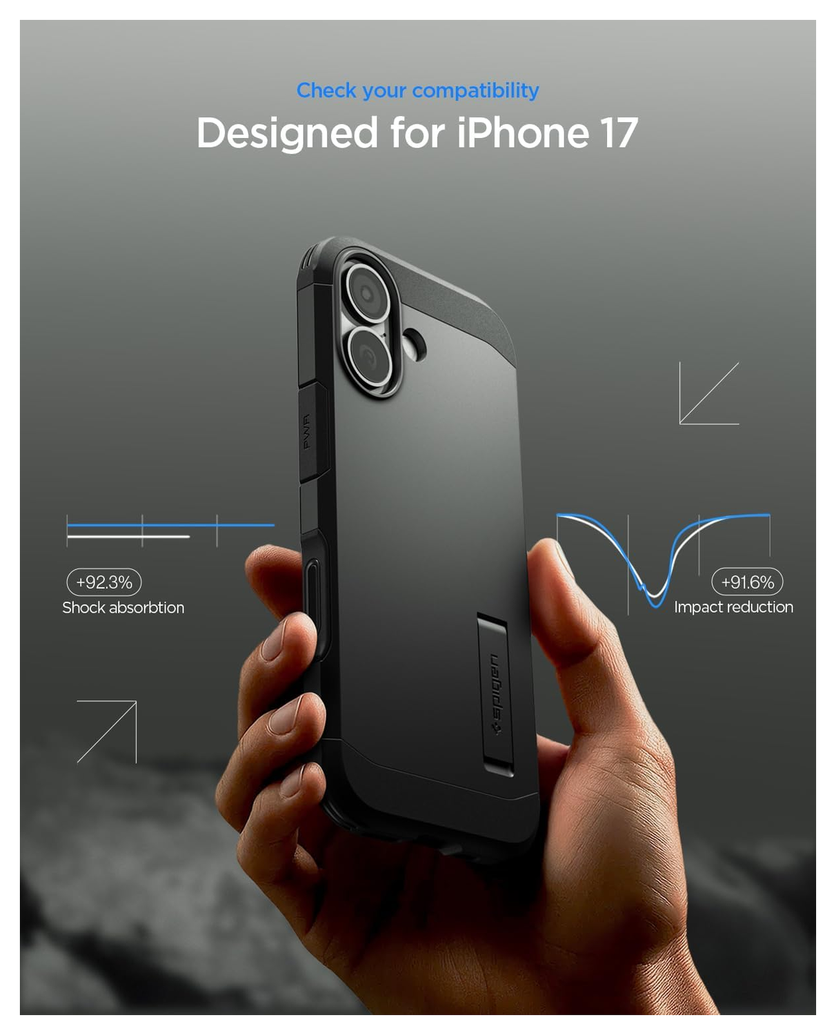 Spigen Tough Armor T Apple iPhone 17 Hoesje MagSafe Back Cover Zwart afbeelding 2