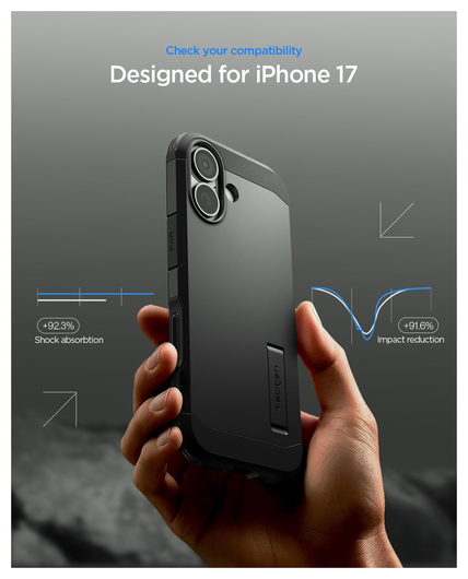 Spigen Tough Armor T Apple iPhone 17 Hoesje MagSafe Back Cover Zwart afbeelding 2