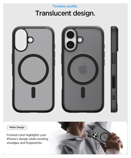 Spigen Ultra Hybrid MagFit Apple iPhone 17 Hoesje MagSafe Frost Zwart afbeelding 3