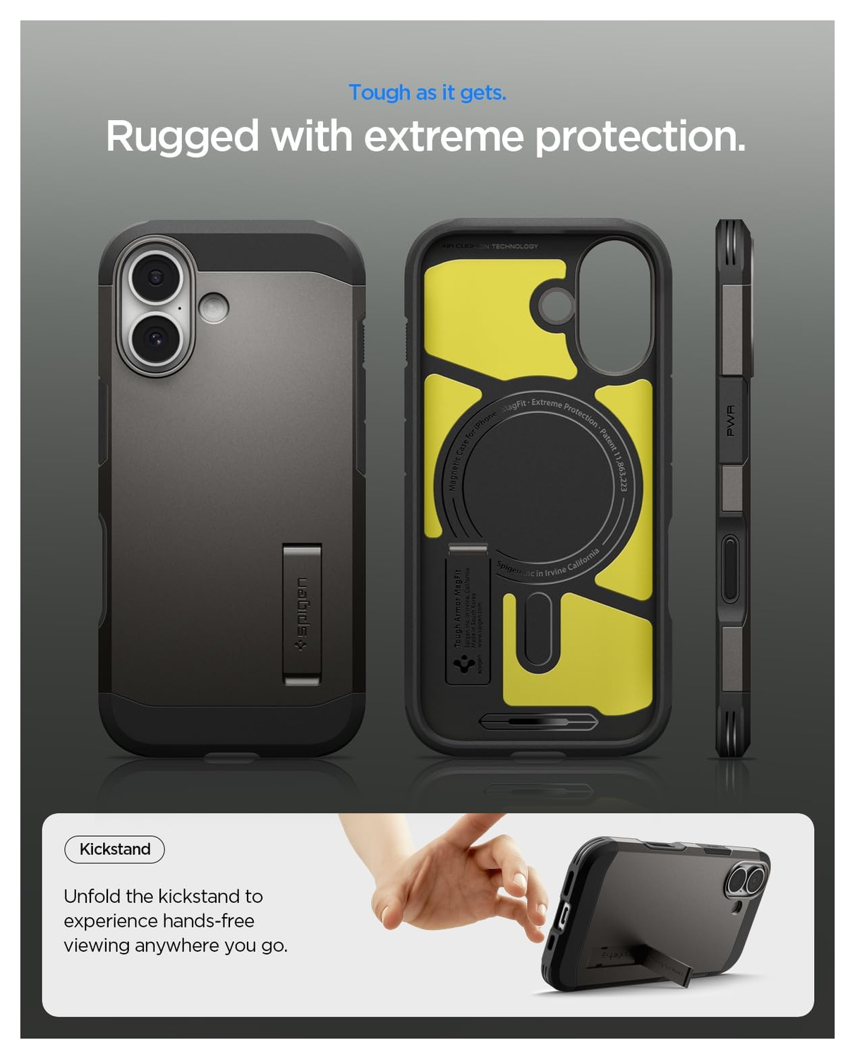 Spigen Tough Armor T Apple iPhone 17 Hoesje MagSafe Back Cover Gunmetal afbeelding 5