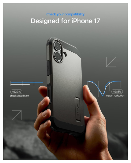 Spigen Tough Armor T Apple iPhone 17 Hoesje MagSafe Back Cover Gunmetal afbeelding 2