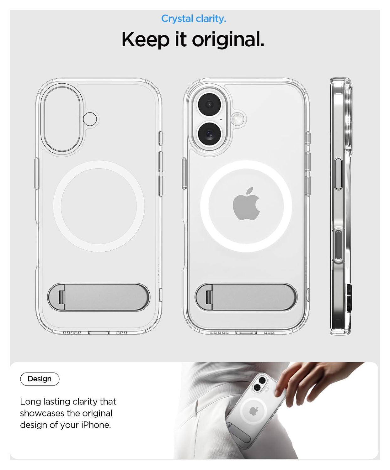 Spigen Ultra Hybrid S MagFit Apple iPhone 17 Hoesje Back Cover Transparant Wit afbeelding 4