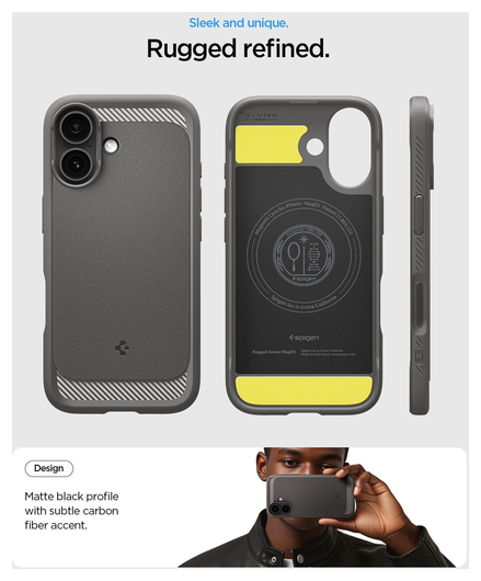 Spigen Rugged Armor MagFit iPhone 17 Hoesje MagSafe Grijs afbeelding 3