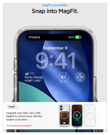 Spigen Ultra Hybrid MagFit Apple iPhone 17 Hoesje MagSafe Transparant Wit afbeelding 5