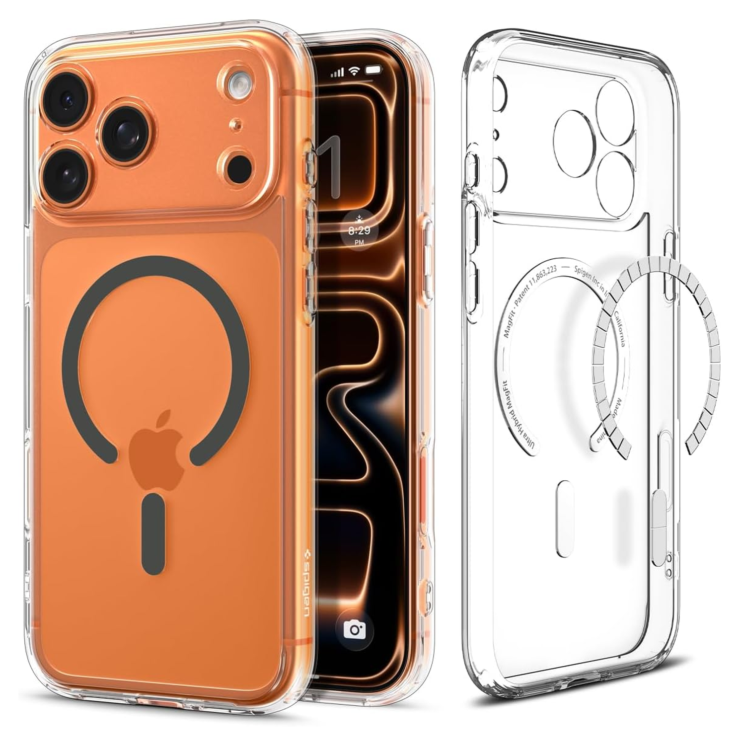 Spigen Ultra Hybrid MagFit iPhone 17 Pro Hoesje MagSafe Transparant Graphite afbeelding 1
