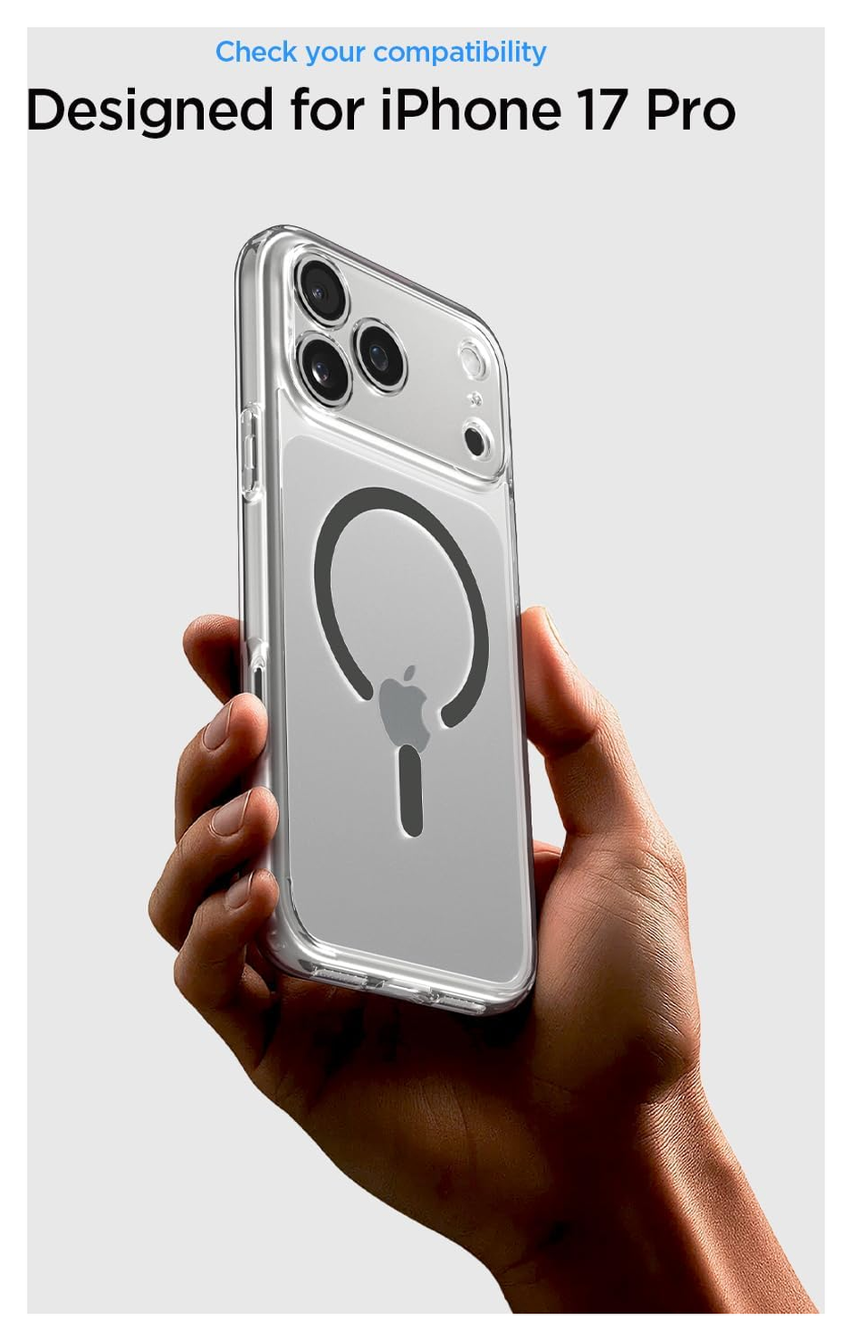 Spigen Ultra Hybrid MagFit iPhone 17 Pro Hoesje MagSafe Transparant Graphite afbeelding 2
