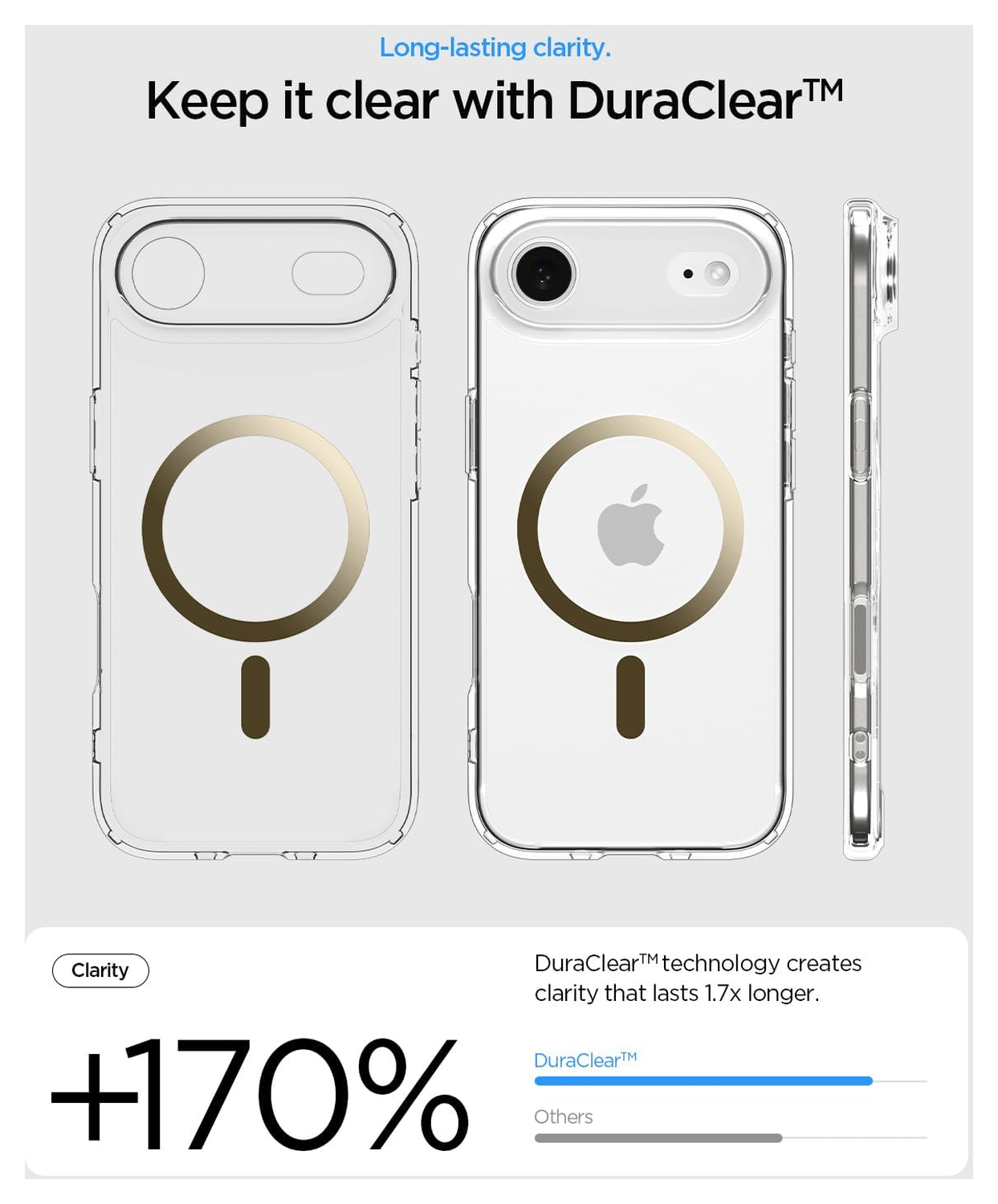 Spigen Ultra Hybrid MagFit iPhone Air Hoesje MagSafe Transparant Goud afbeelding 3