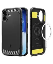 Spigen Rugged Armor MagFit Apple iPhone 17 Hoesje MagSafe Matte Zwart afbeelding