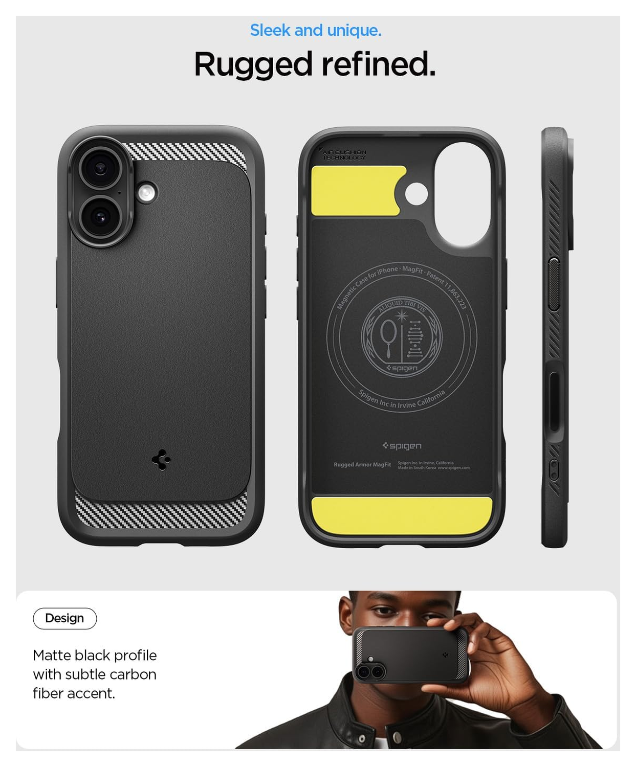 Spigen Rugged Armor MagFit iPhone 17 Hoesje MagSafe Matte Zwart afbeelding 3