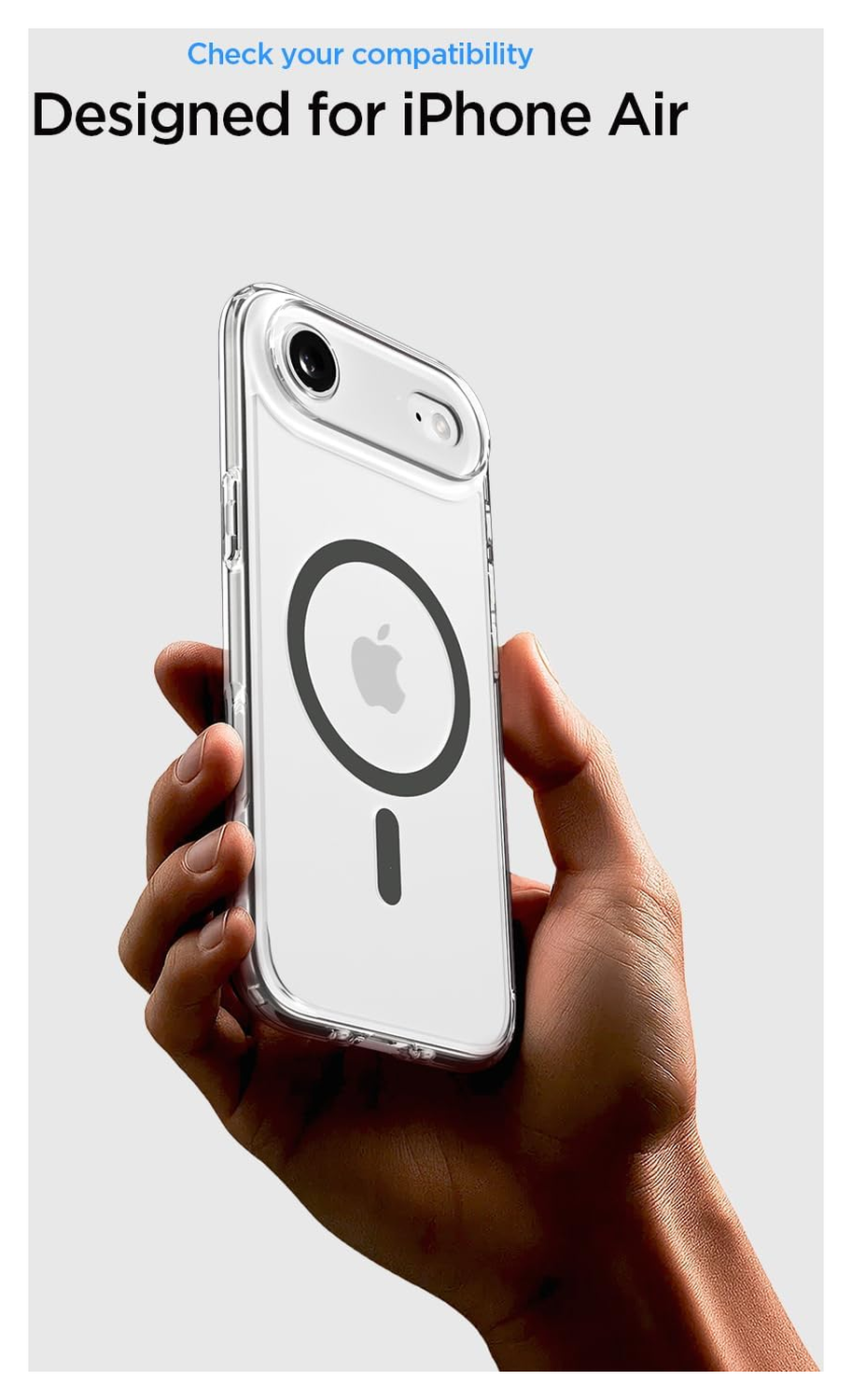 Spigen Ultra Hybrid MagFit iPhone Air Hoesje MagSafe Transparant Graphite afbeelding 2