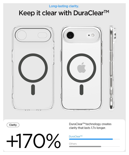 Spigen Ultra Hybrid MagFit iPhone Air Hoesje MagSafe Transparant Graphite afbeelding 3