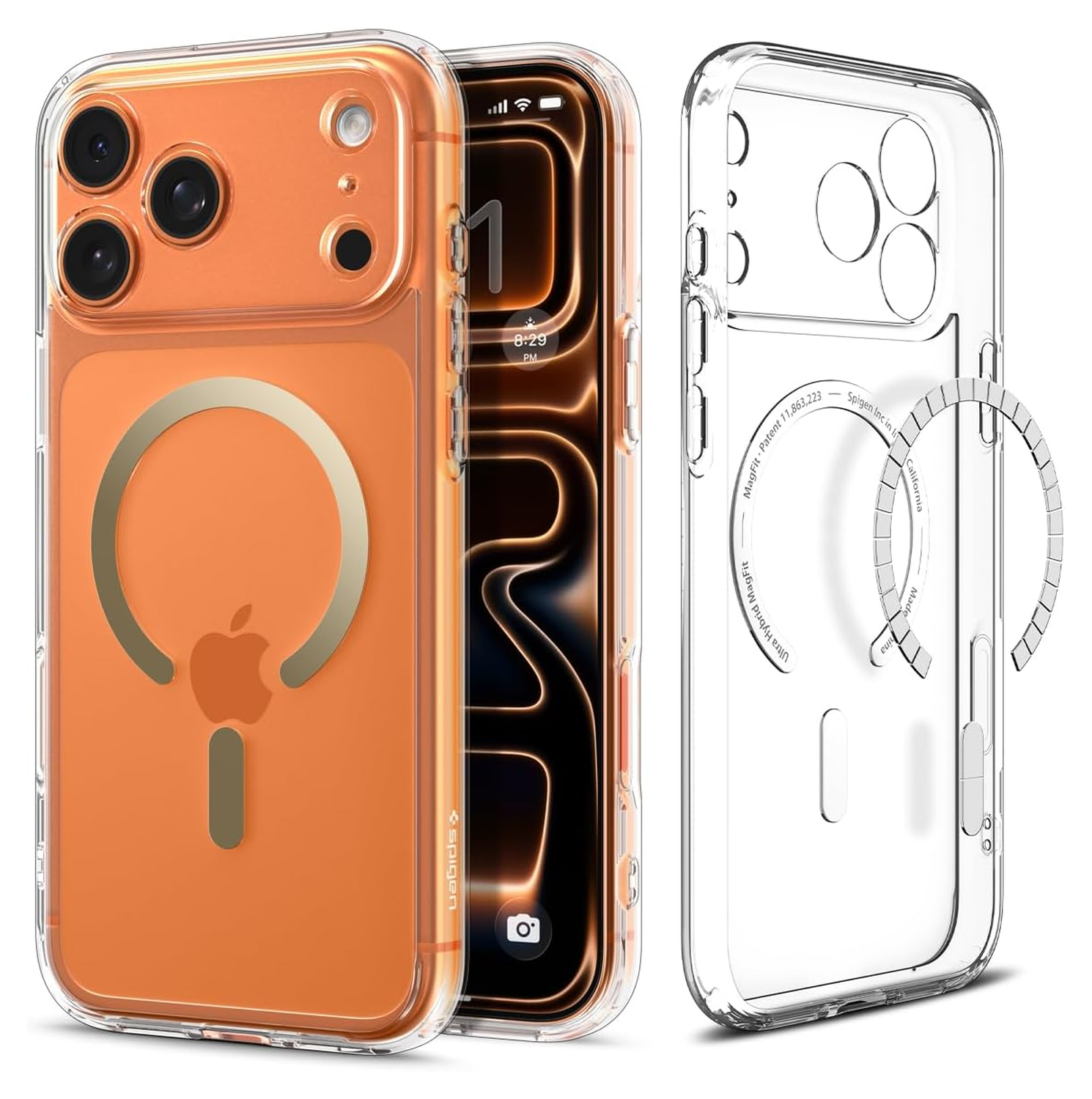 Spigen Ultra Hybrid MagFit iPhone 17 Pro Hoesje MagSafe Transparant Goud afbeelding 1