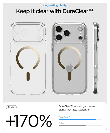 Spigen Ultra Hybrid MagFit iPhone 17 Pro Hoesje MagSafe Transparant Goud afbeelding 4