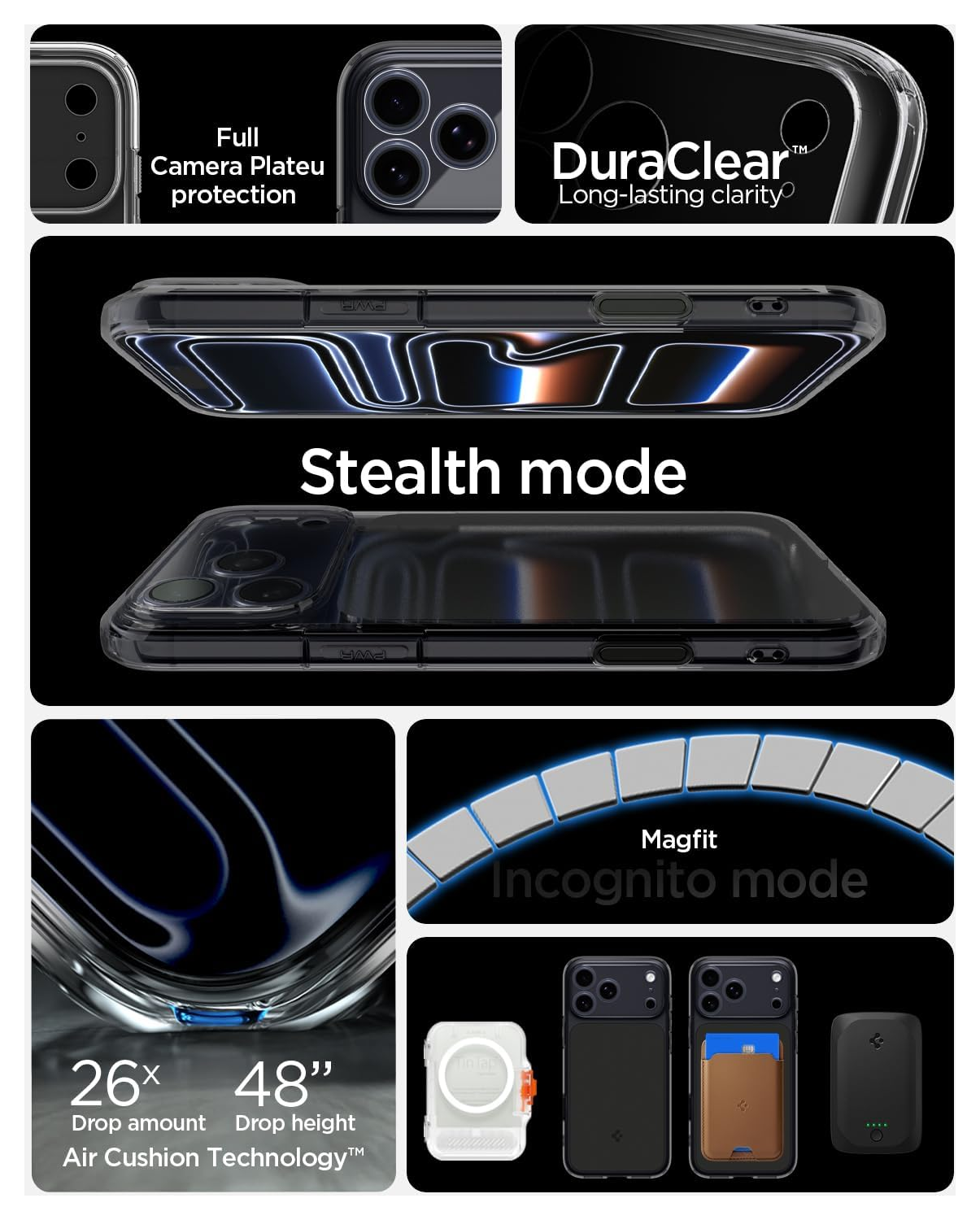 Spigen Ultra Hybrid T iPhone 17 Pro Hoesje MagSafe Back Cover Matte Zwart afbeelding 3