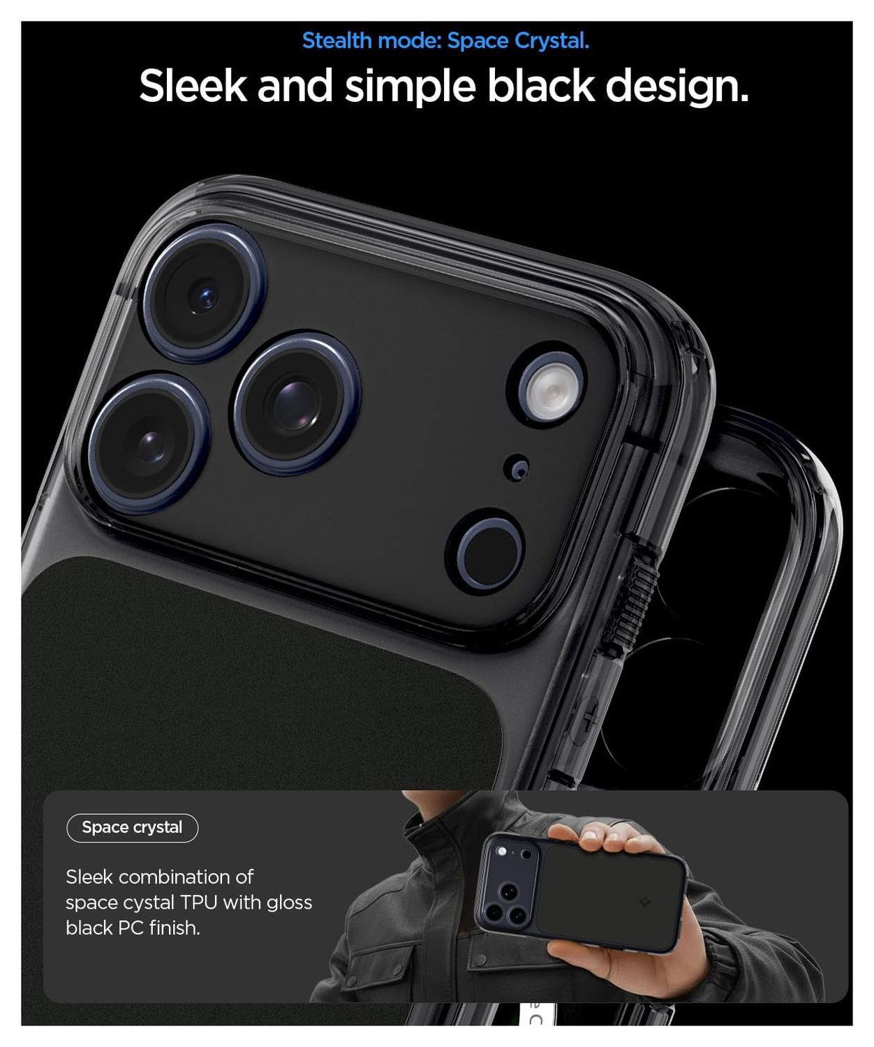 Spigen Ultra Hybrid T iPhone 17 Pro Hoesje MagSafe Back Cover Matte Zwart afbeelding 5