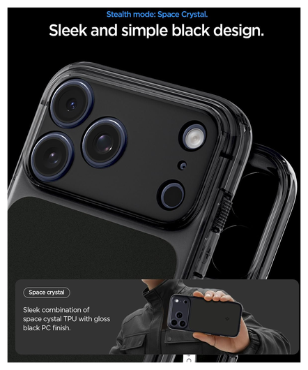 Spigen Ultra Hybrid T iPhone 17 Pro Hoesje MagSafe Back Cover Matte Zwart afbeelding 5