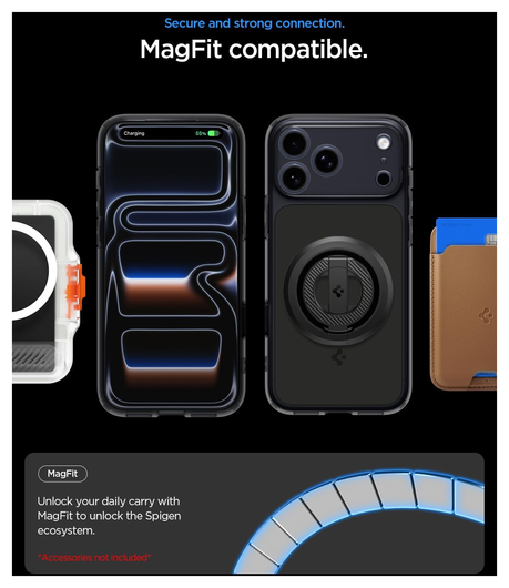 Spigen Ultra Hybrid T iPhone 17 Pro Hoesje MagSafe Back Cover Matte Zwart afbeelding 8