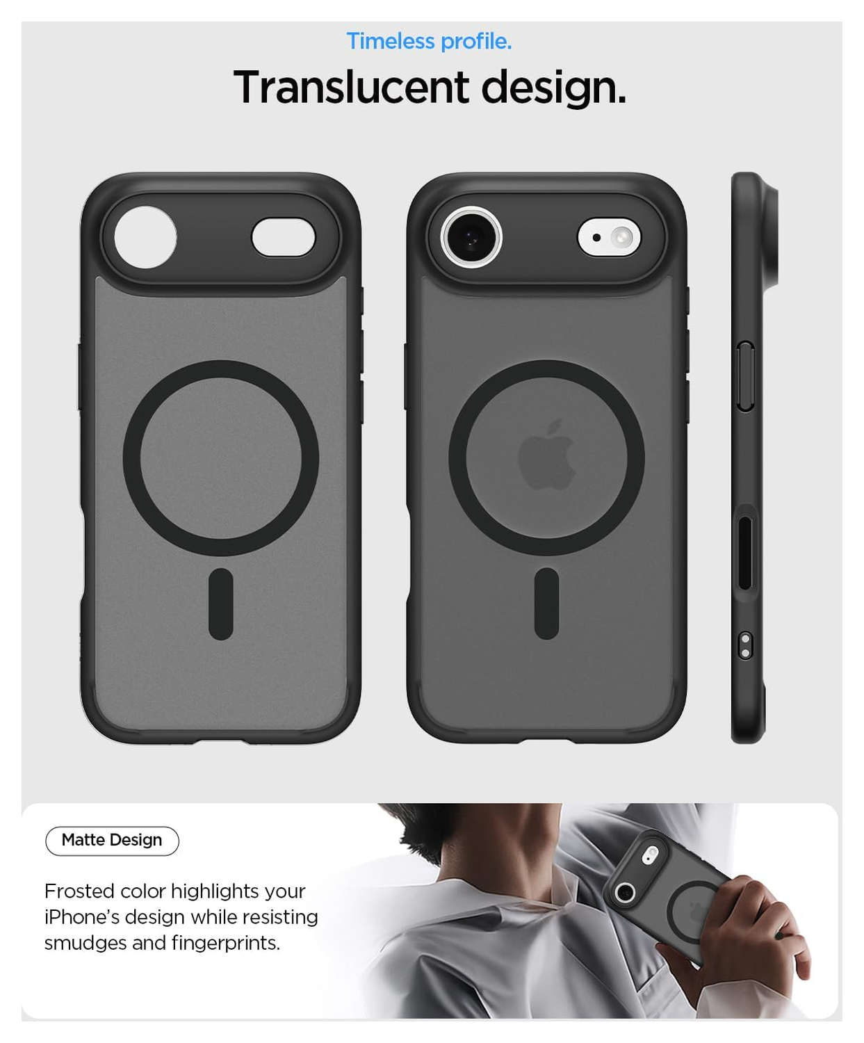 Spigen Ultra Hybrid MagFit iPhone Air Hoesje MagSafe Frost Zwart afbeelding 3