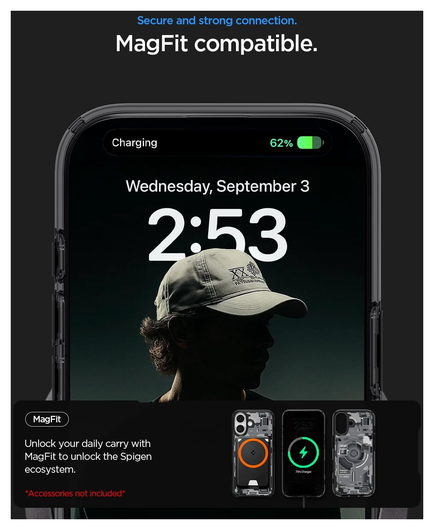 Spigen Ultra Hybrid MagFit Apple iPhone 17 Hoesje MagSafe Zero One Zwart afbeelding 4