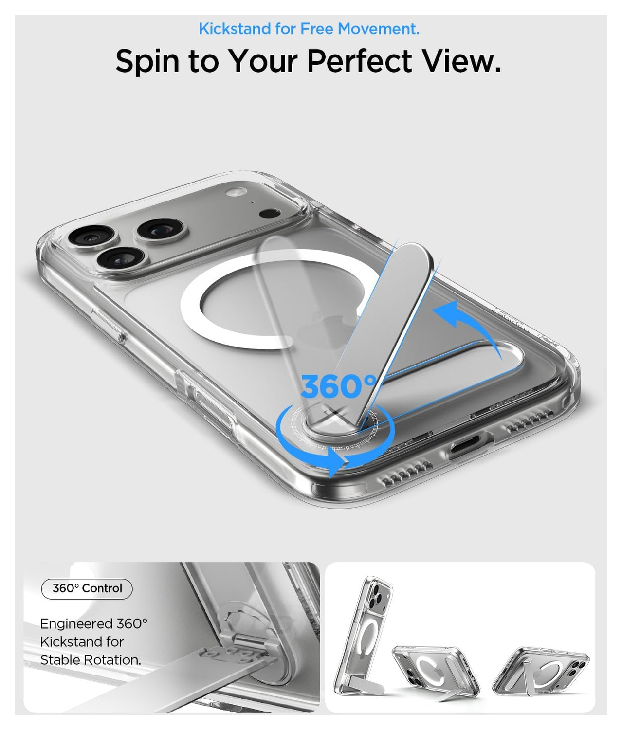 Spigen Ultra Hybrid S MagFit Apple iPhone 17 Pro Max Hoesje Transparant Wit afbeelding 2