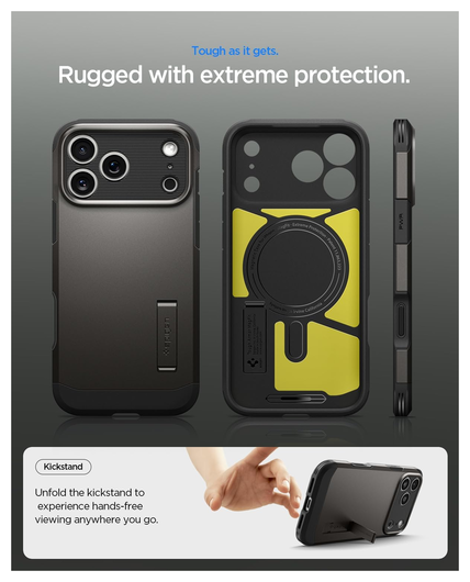 Spigen Tough Armor T iPhone 17 Pro Max Hoesje MagSafe Back Cover Gunmetal afbeelding 3
