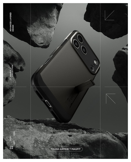 Spigen Tough Armor T iPhone 17 Pro Max Hoesje MagSafe Back Cover Gunmetal afbeelding 7