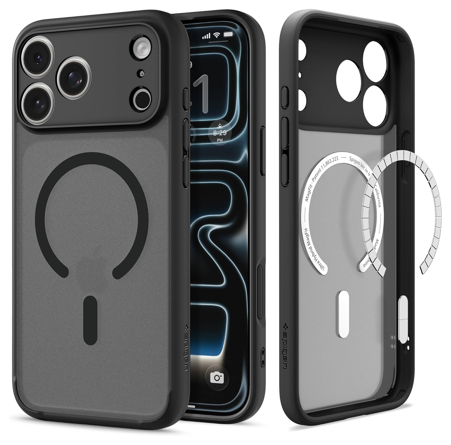 Spigen Ultra Hybrid MagFit iPhone 17 Pro Max Hoesje MagSafe Frost Zwart afbeelding 1